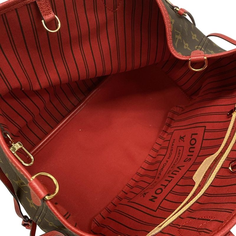 Louis Vuitton Tote Bag Monogram Neverfull Inside Out MM M12708 Sari Red