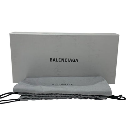 Balenciaga COSY BB Flat Shoes Leather Black Croco Shape Press BB Logo Mule