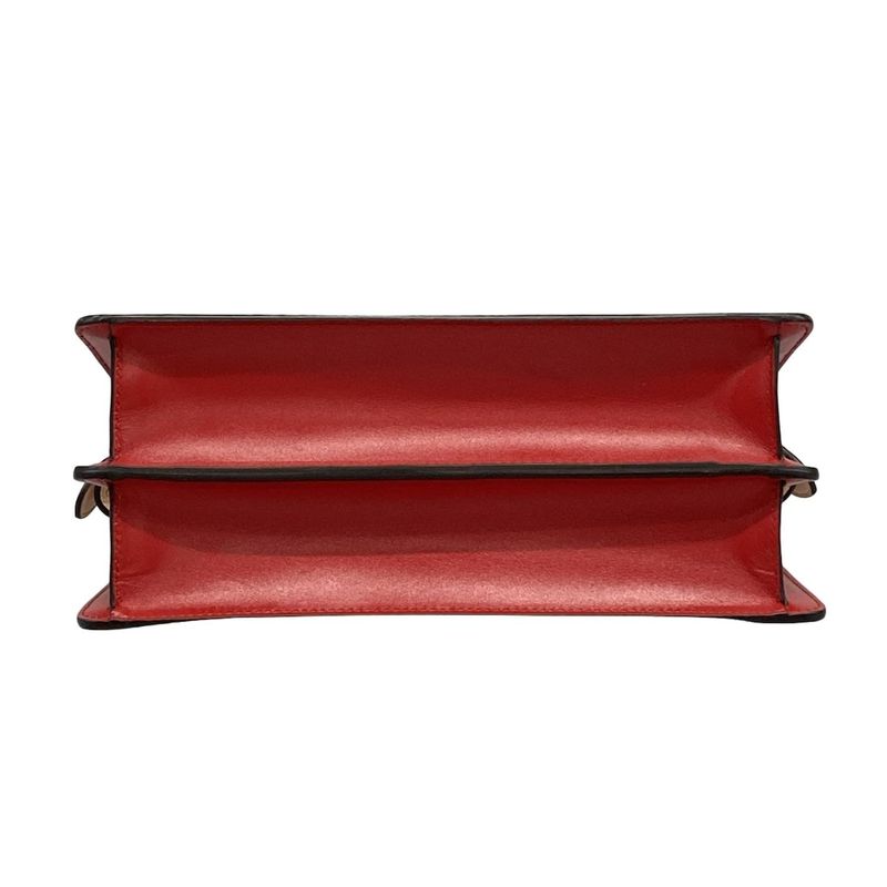 Fendi Handbag Peekaboo Icy U East West 8bn323 Red Leather