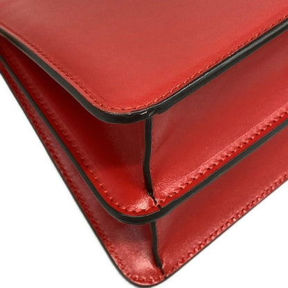 Fendi Handbag Peekaboo Icy U East West 8bn323 Red Leather