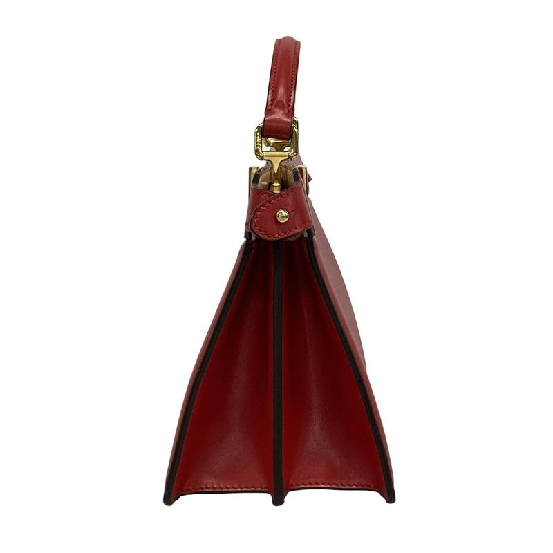 Fendi Handbag Peekaboo Icy U East West 8bn323 Red Leather