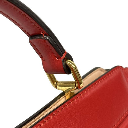 Fendi Handbag Peekaboo Icy U East West 8bn323 Red Leather