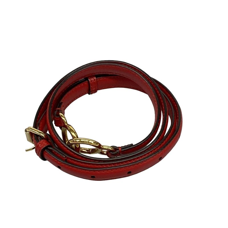 Fendi Handbag Peekaboo Icy U East West 8bn323 Red Leather