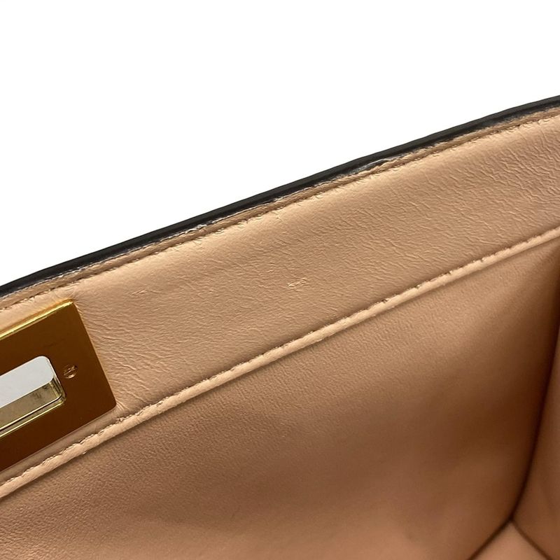 Fendi Handbag Peekaboo Icy U East West 8bn323 Red Leather