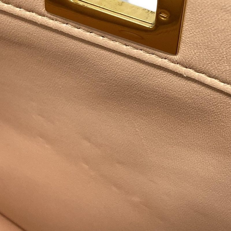 Fendi Handbag Peekaboo Icy U East West 8bn323 Red Leather