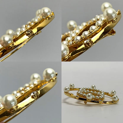 Christian Dior Brooch CD Logo Gold Plated