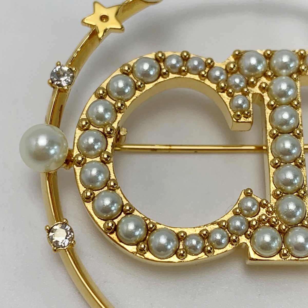Christian Dior Brooch CD Logo Gold Plated