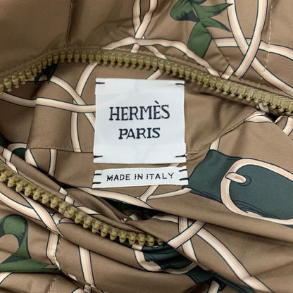 Hermes Outer Polyester Down Vest Promenade Du Matin Reversible Beige