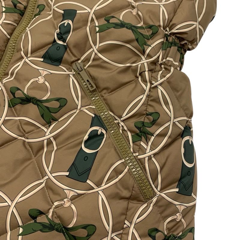 Hermes Outer Polyester Down Vest Promenade Du Matin Reversible Beige