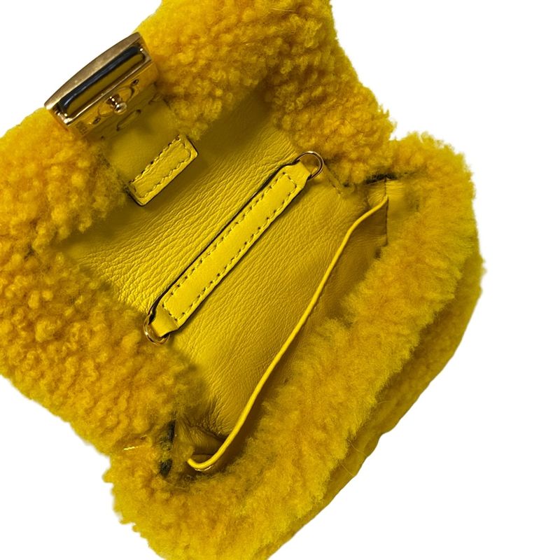Fendi Key Holder (charm ) Nano Baguette Charm Yellow Fur