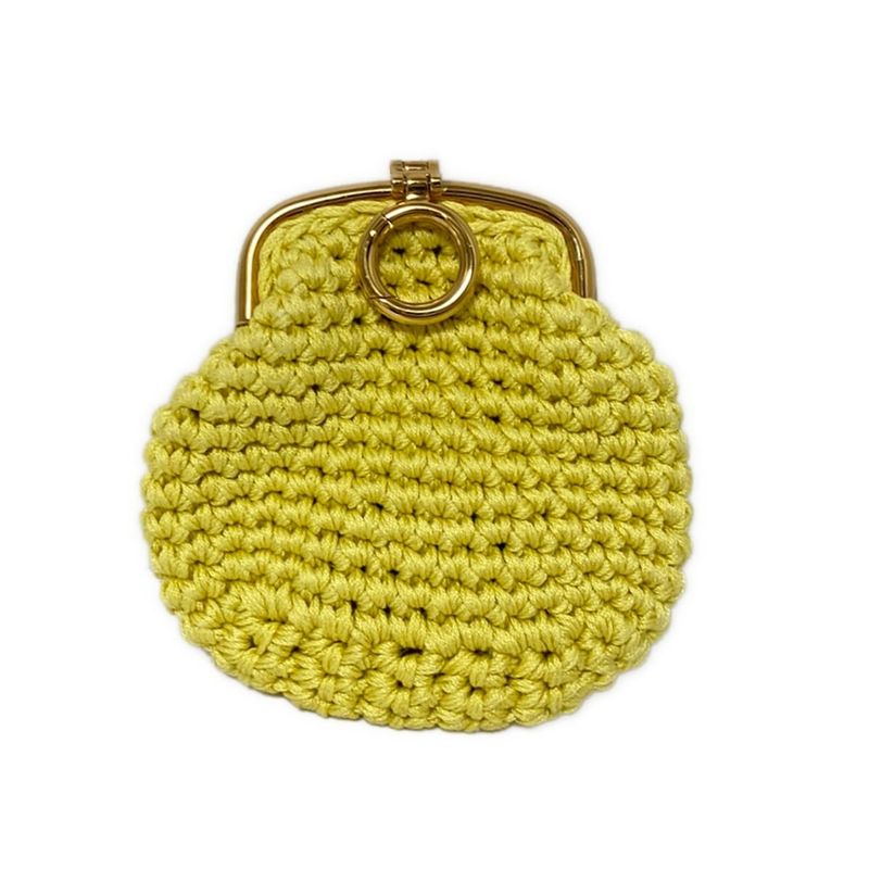 Fendi Coin Case - 8m0454 Yellow Clasp Crochet Cotton