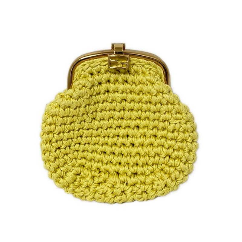 Fendi Coin Case - 8m0454 Yellow Clasp Crochet Cotton