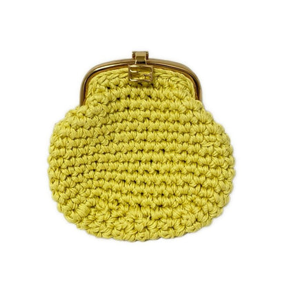 Fendi Coin Case - 8m0454 Yellow Clasp Crochet Cotton