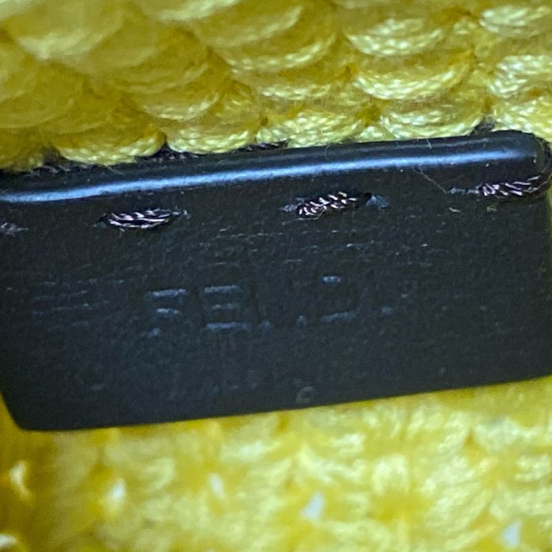 Fendi Coin Case - 8m0454 Yellow Clasp Crochet Cotton