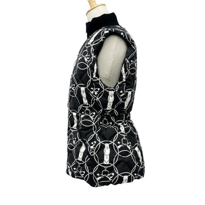 Hermes Outer Polyester Down Vest Promenade Du Matin Reversible Black