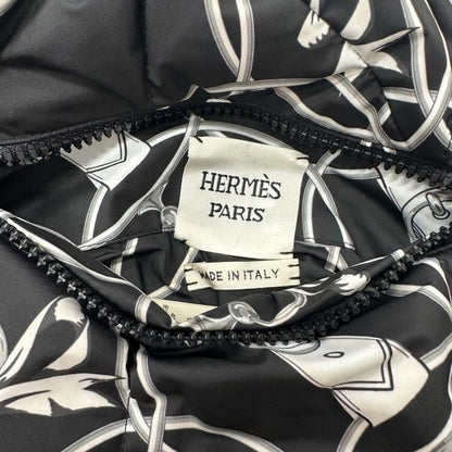 Hermes Outer Polyester Down Vest Promenade Du Matin Reversible Black