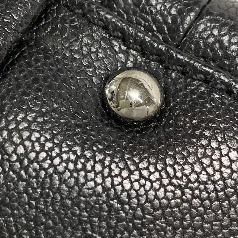 Chanel Luxury Line Tote Bag Black Chain Shoulder Silver Hardware