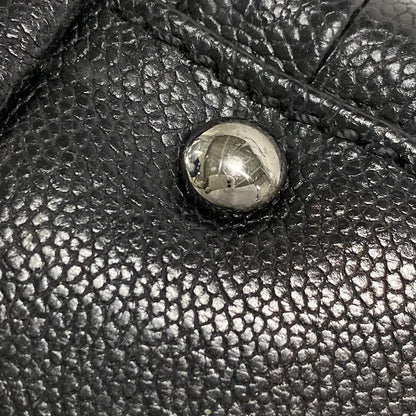 Chanel Luxury Line Tote Bag Black Chain Shoulder Silver Hardware