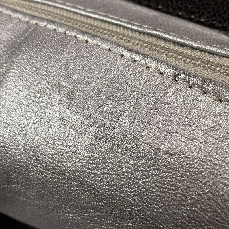 Chanel Luxury Line Tote Bag Black Chain Shoulder Silver Hardware