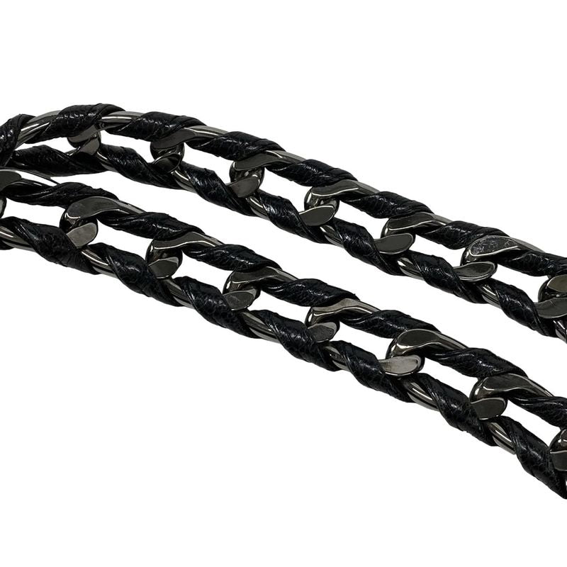 Chanel Luxury Line Tote Bag Black Chain Shoulder Silver Hardware