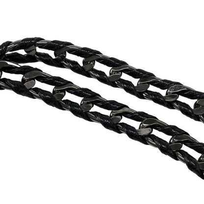 Chanel Luxury Line Tote Bag Black Chain Shoulder Silver Hardware