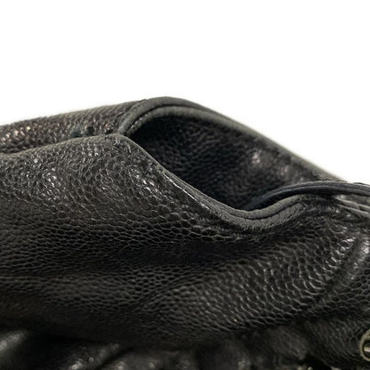 Chanel Luxury Line Tote Bag Black Chain Shoulder Silver Hardware