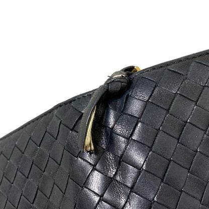 Bottega Veneta Long Wallet Intrecciato 114074 Black Leather