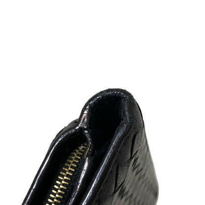 Bottega Veneta Long Wallet Intrecciato 114074 Black Leather