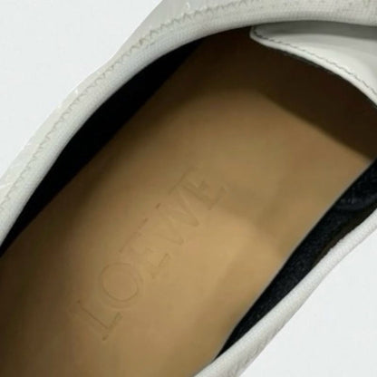 Loewe Flat Shoes Patent White Gold Unused Anagram Soft Derby Lace-up Shoes
