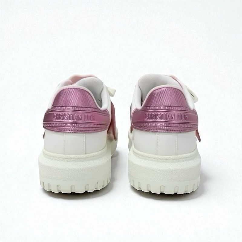Christian Dior-id Sneakers Shoes Leather Rubber White Pink Logo Velcro