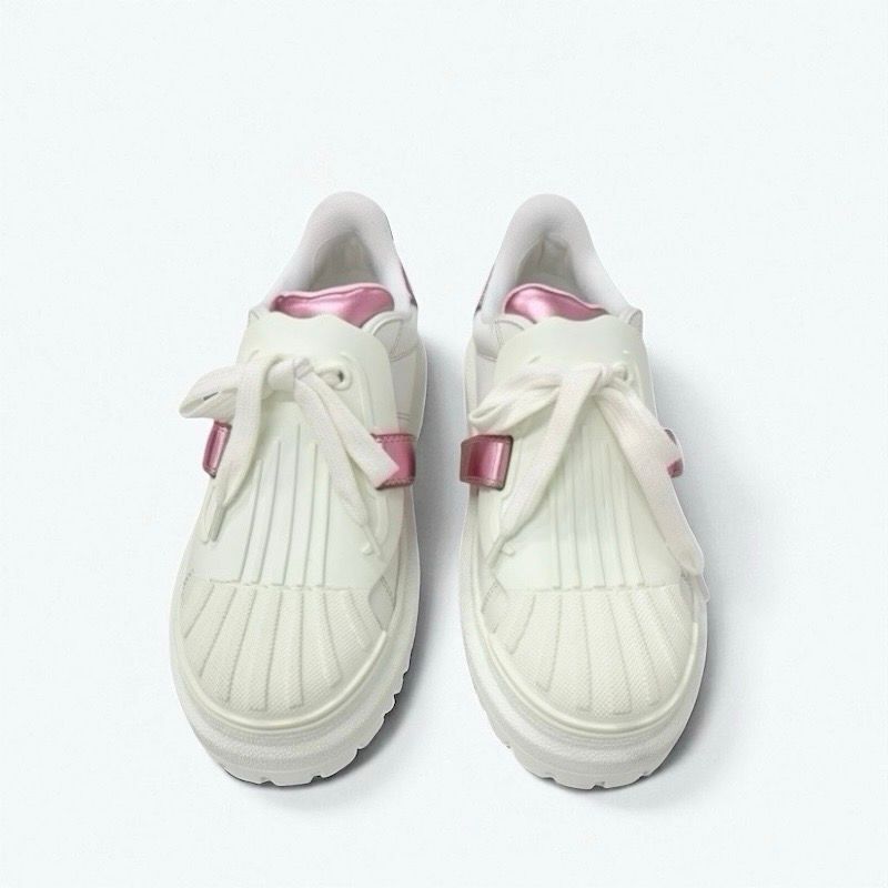Christian Dior-id Sneakers Shoes Leather Rubber White Pink Logo Velcro
