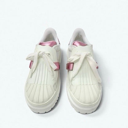 Christian Dior-id Sneakers Shoes Leather Rubber White Pink Logo Velcro