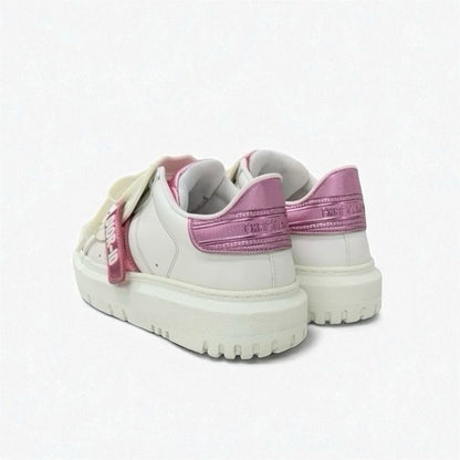 Christian Dior-id Sneakers Shoes Leather Rubber White Pink Logo Velcro