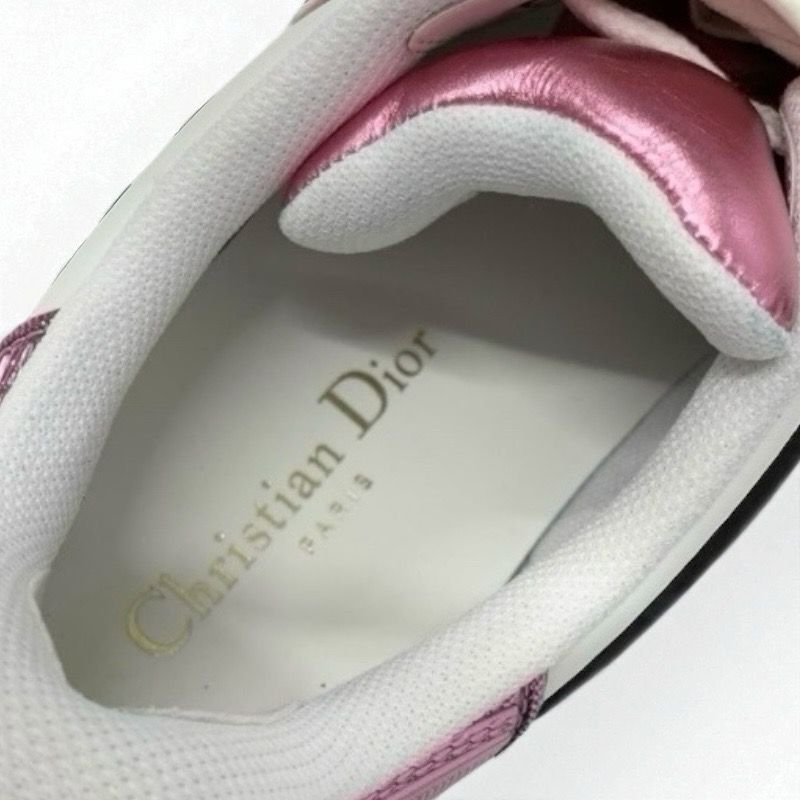 Christian Dior-id Sneakers Shoes Leather Rubber White Pink Logo Velcro