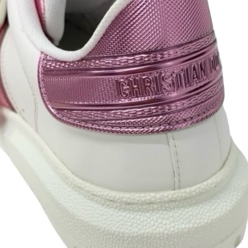 Christian Dior-id Sneakers Shoes Leather Rubber White Pink Logo Velcro