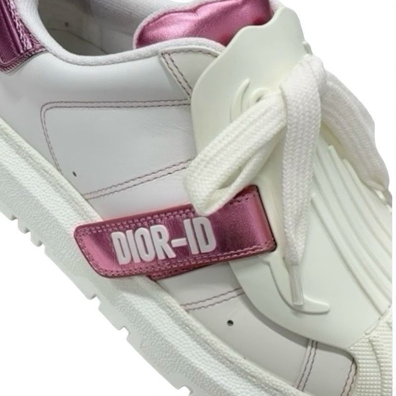 Christian Dior-id Sneakers Shoes Leather Rubber White Pink Logo Velcro