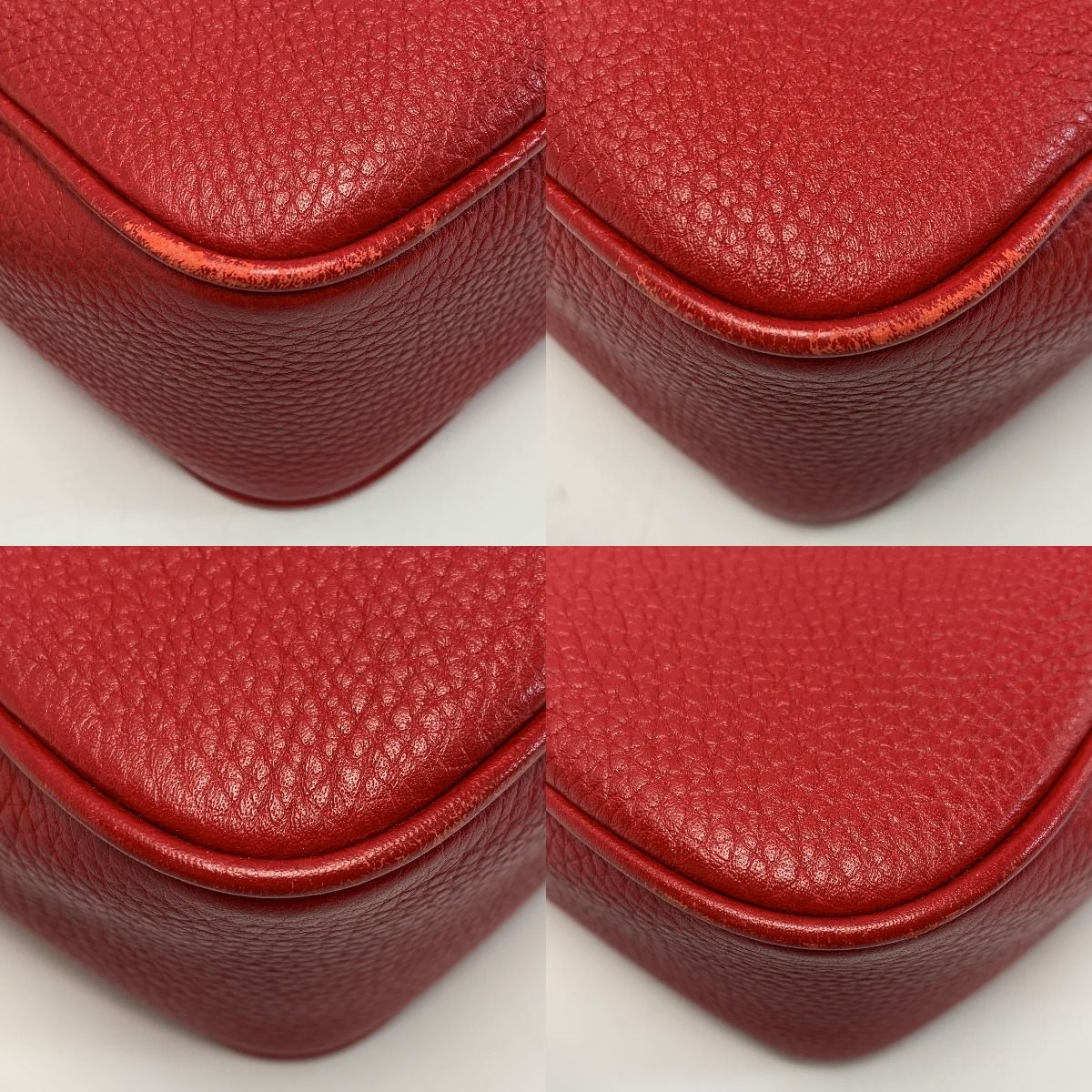 Gucci Soho Shoulder Bag 308364 498879 Red Leather Ladies