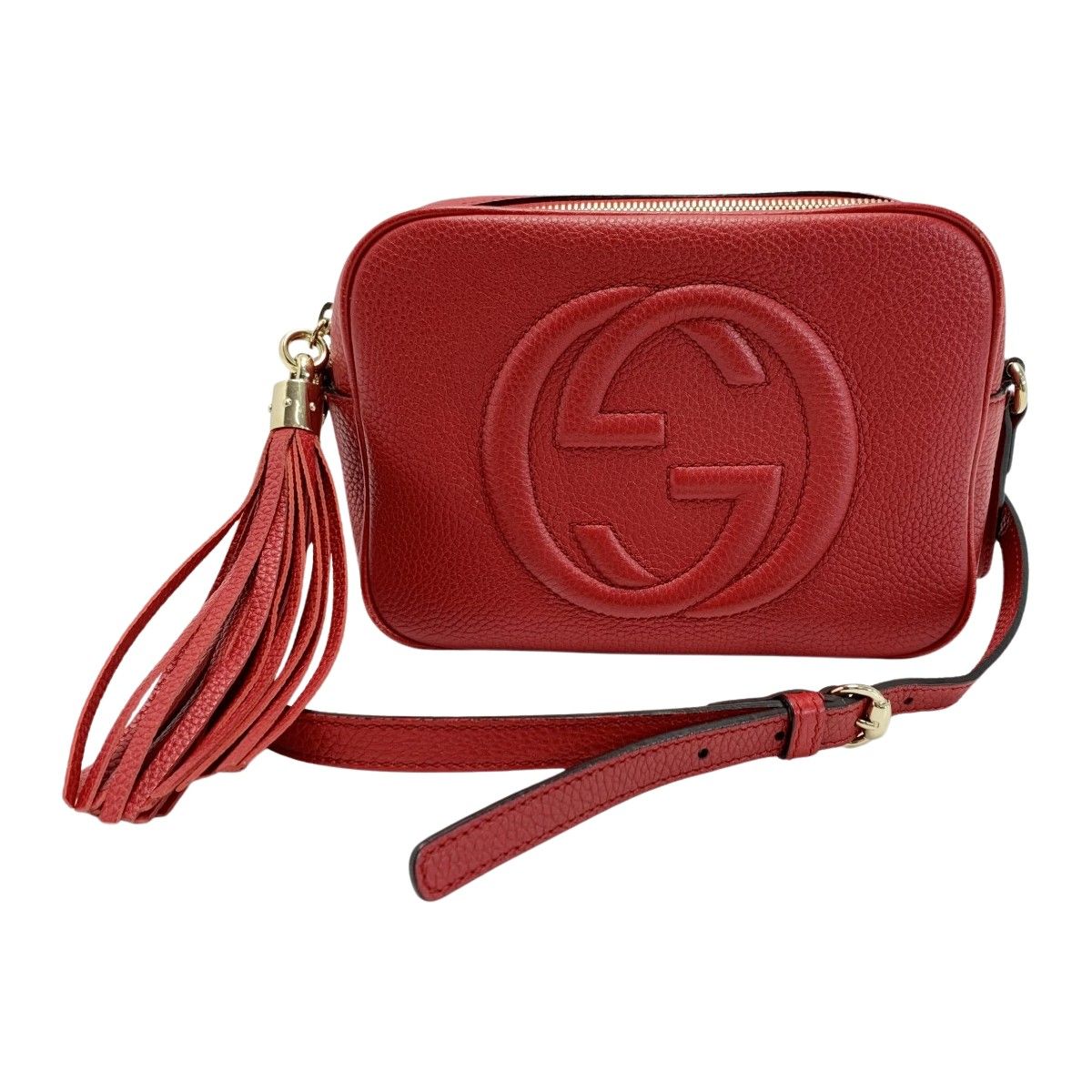 Gucci Soho Shoulder Bag 308364 498879 Red Leather Ladies