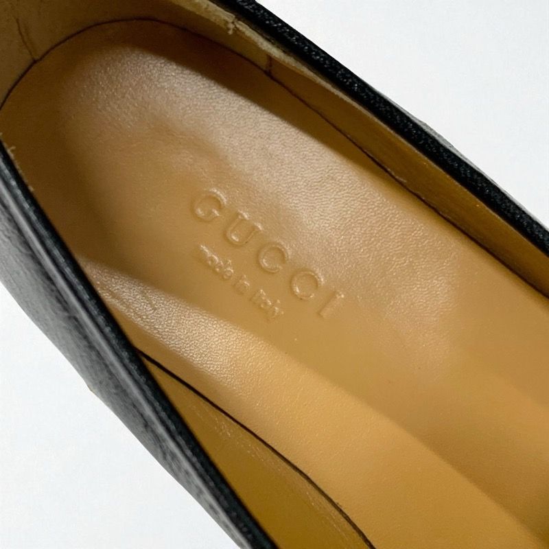 Gucci Loafer Leather Shoes Leather Black Gold Black Horsebit Star Bee Embroidery