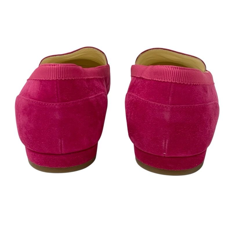 Chanel Loafers Leather Shoes Suede Pink Here Mark Flat Shoes