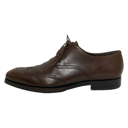Prada Shoes 5 1 2 Mens - Dark Brown Wingtip With Reupholstered Sole Leather