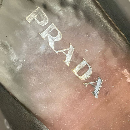 Prada Shoes 5 1 2 Mens - Dark Brown Wingtip With Reupholstered Sole Leather