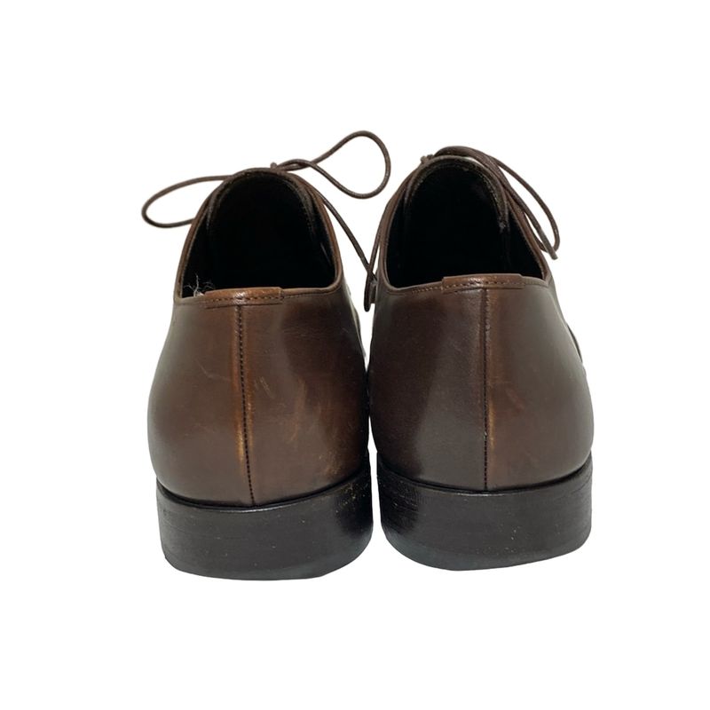 Prada Shoes 5 1 2 Mens - Dark Brown Wingtip With Reupholstered Sole Leather