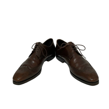 Prada Shoes 5 1 2 Mens - Dark Brown Wingtip With Reupholstered Sole Leather