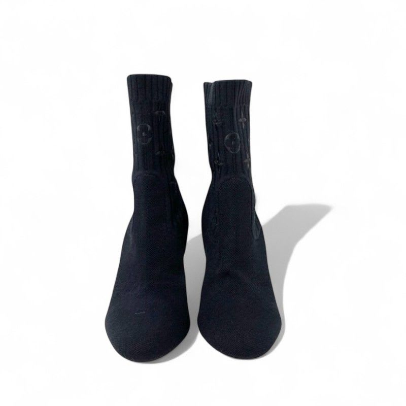 Louis Vuitton Silhouette Line Monogram Boots Short Shoes Fabric Leather