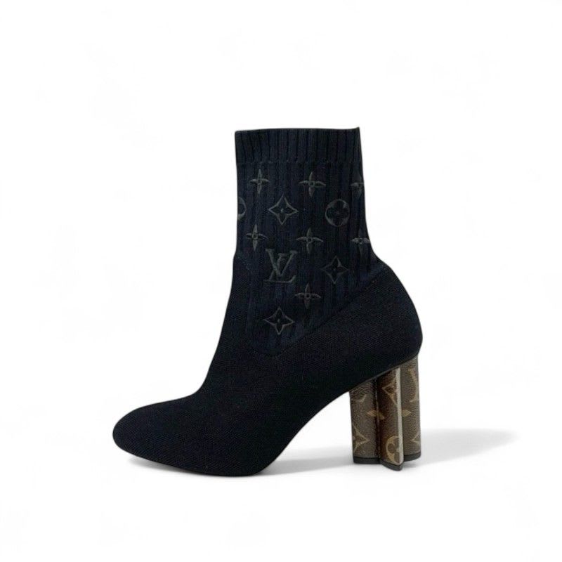 Louis Vuitton Silhouette Line Monogram Boots Short Shoes Fabric Leather