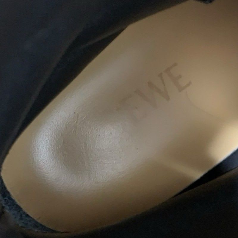 Loewe Boots Short Shoes Leather Black Logo Lace Up Combat