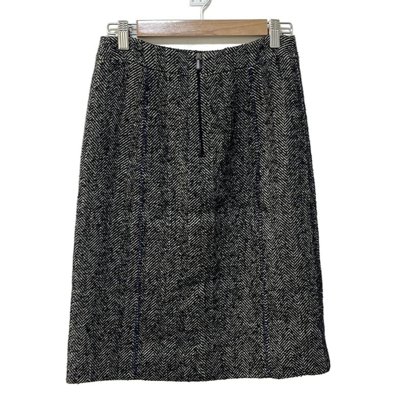 Bottega Veneta Skirt Size 40 M Women - Dark Navy And White Knee Length
