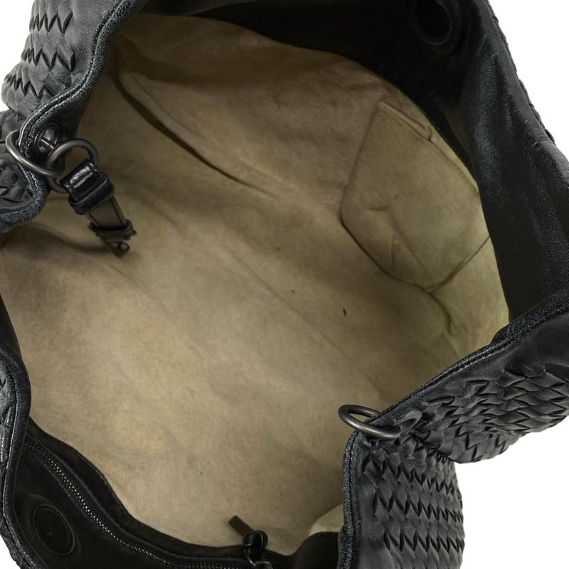 Bottega Veneta Tote Bag Medium Campana Bag 125787 Black Leather