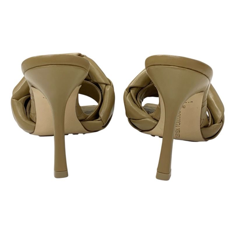 Bottega Veneta Lido Sandals Shoes Leather Beige Intrecciato Mules